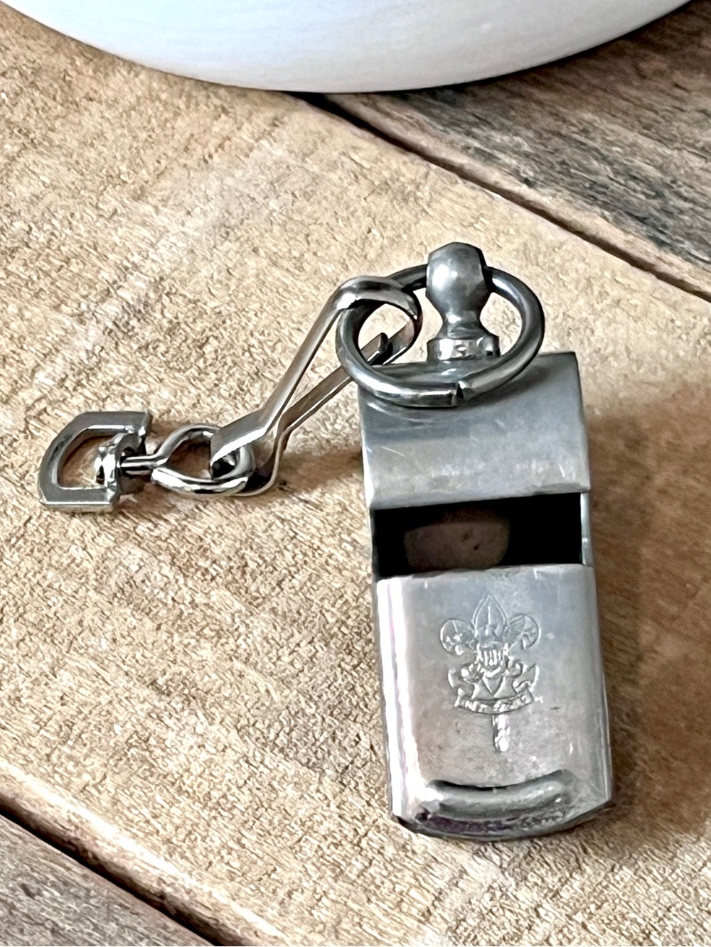 Vintage Official BSA Boy Scouts of America Metal Whistle Be Prepared Cork Pea